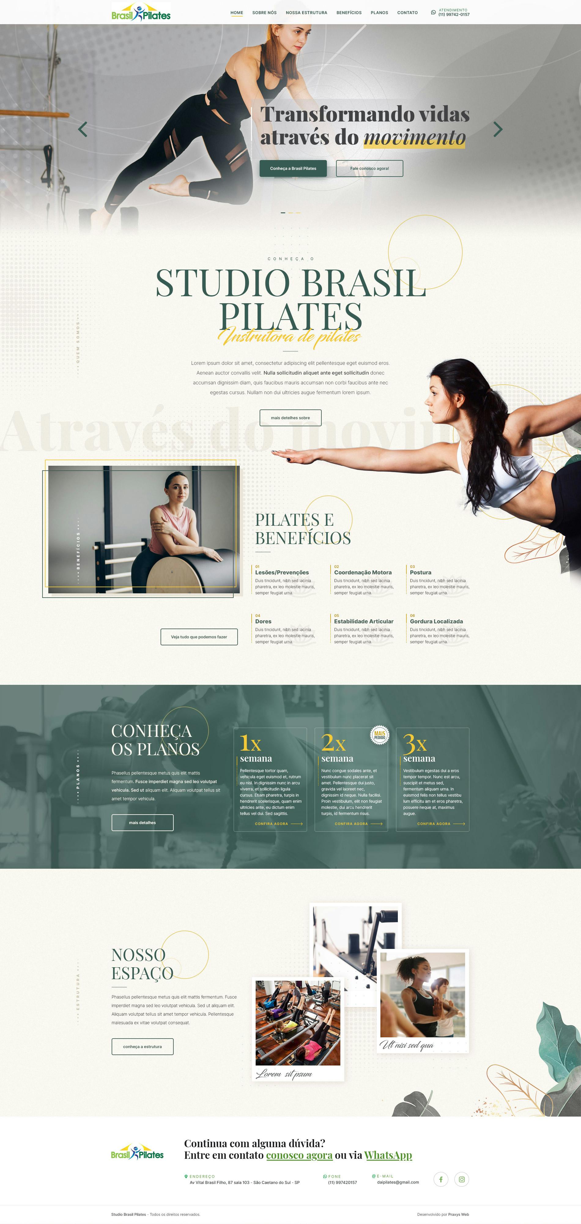 Capa do projeto Studio Brasil Pilates